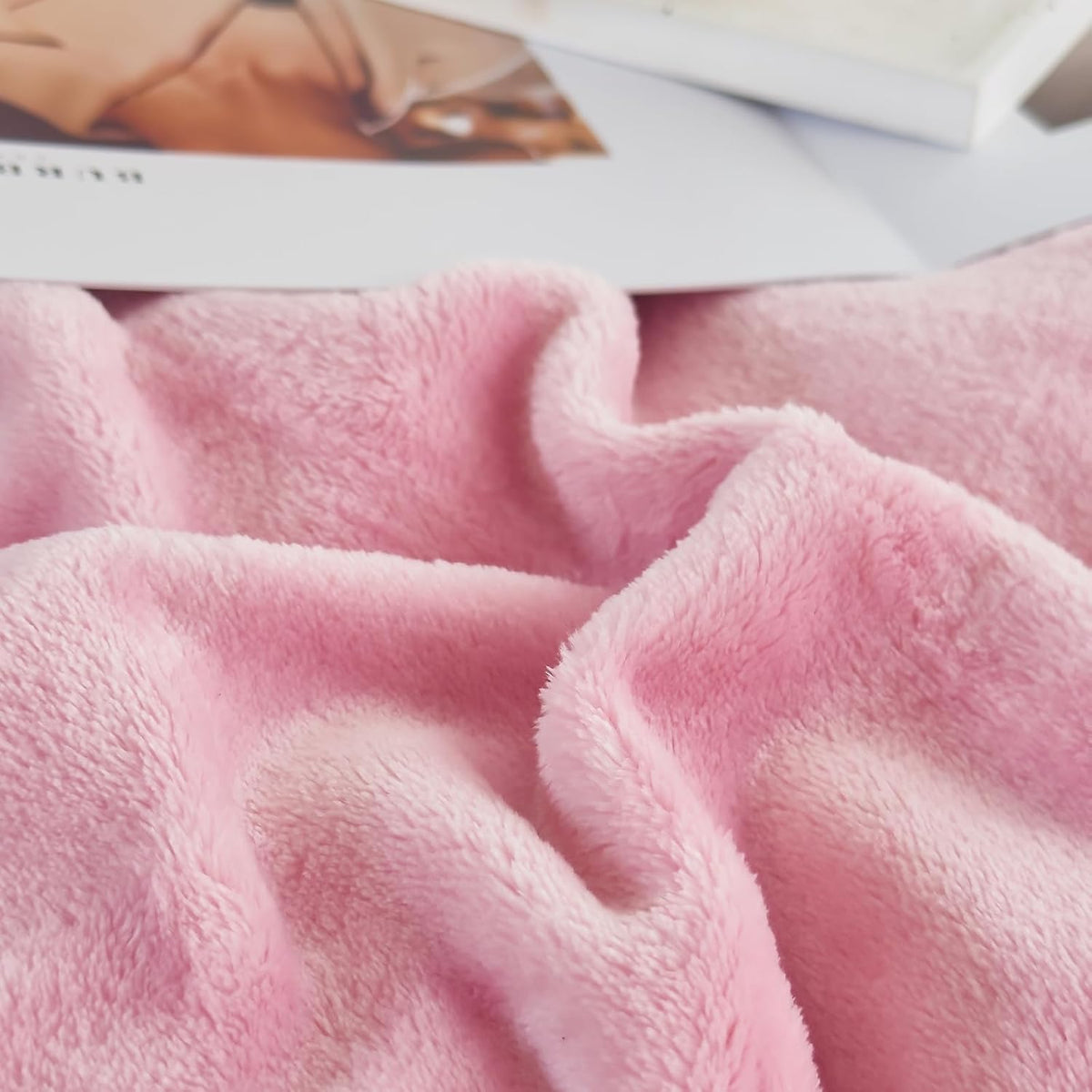 Ultra Soft Fleece Throw Blanket, Silky Flannel Fuzzy Blanket for All Season, Cozy Lightweight Blanket for Couch, Bed, Sofa, 50" x 60", Pink, Throw