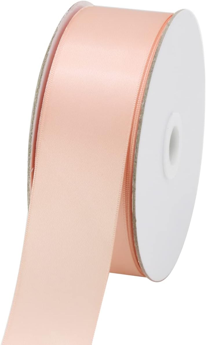 1.5" Peach Double Face Satin Ribbon 50yd for Gifts & Bows