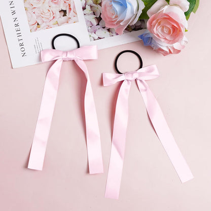 30 Pcs Pink Cheer Bows Bulk, Long Hair Bows for Girls and Women - Bow Hair Ties & Cheer Bows for Cheerleading, Daily Wear & School Outfits