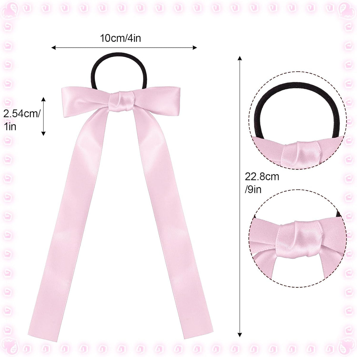 30 Pcs Pink Cheer Bows Bulk, Long Hair Bows for Girls and Women - Bow Hair Ties & Cheer Bows for Cheerleading, Daily Wear & School Outfits