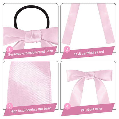 30 Pcs Pink Cheer Bows Bulk, Long Hair Bows for Girls and Women - Bow Hair Ties & Cheer Bows for Cheerleading, Daily Wear & School Outfits