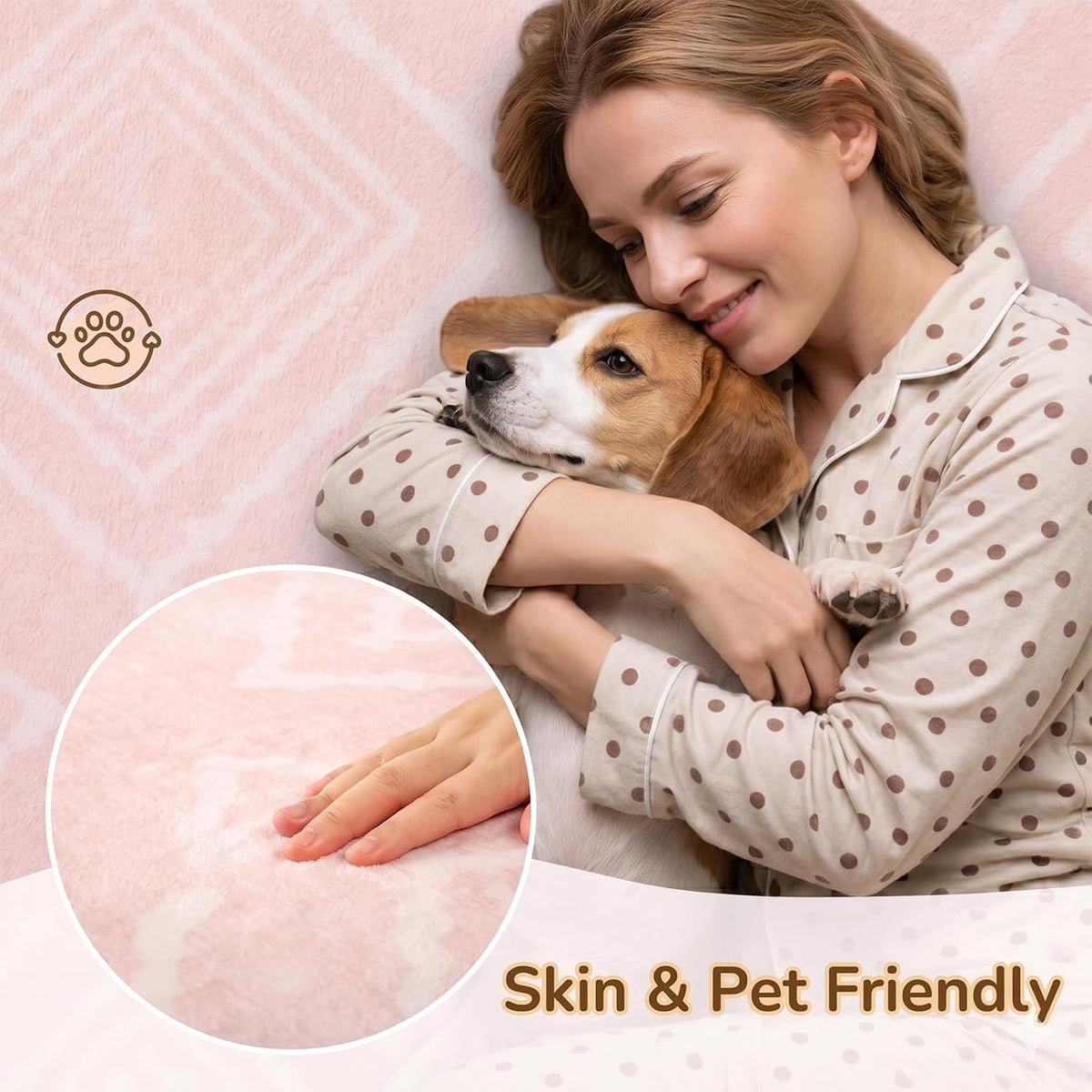 5'x7' Washable Area Rug for Living Room Bedroom Lightpink