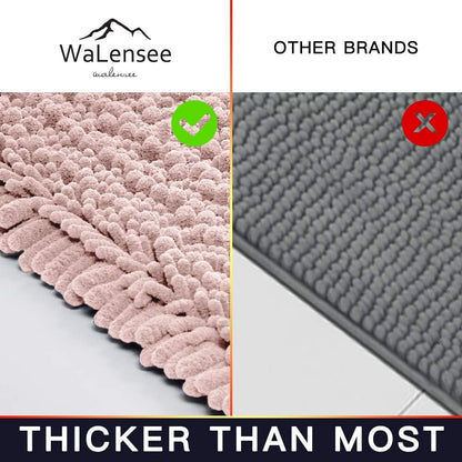 Bathroom Contour Rug Non Slip Toilet U Shaped Bath Mat (20x24, Dusty Pink) Water Absorbent Super Soft Shaggy Chenille Machine Washable Dry Extra Thick Perfect Absorbant Best Plush Carpet