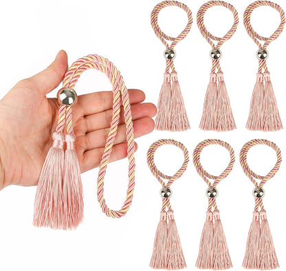 6 Set Napkin Rings with Tassels, Napkin Ring Holder