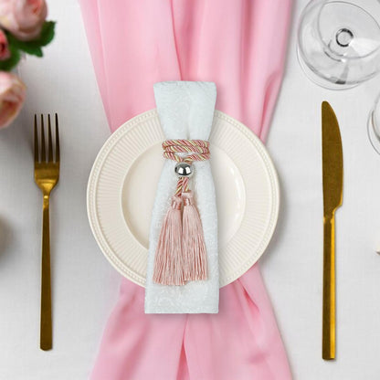 6 Set Napkin Rings with Tassels, Napkin Ring Holder