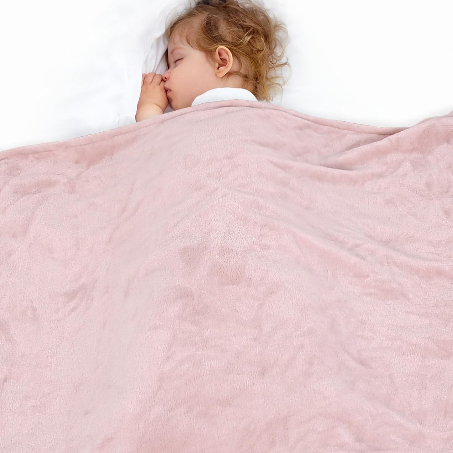 Baby Blanket Fleece Toddler Blankets for Boys and Girls, Soft Cozy Fluffy Small Baby Newborn Blankets for Crib, Stroller, Travel and Bed (Pink, 30x40 Inches)