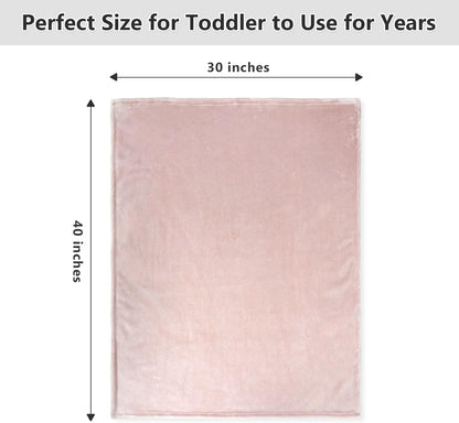 Baby Blanket Fleece Toddler Blankets for Boys and Girls, Soft Cozy Fluffy Small Baby Newborn Blankets for Crib, Stroller, Travel and Bed (Pink, 30x40 Inches)