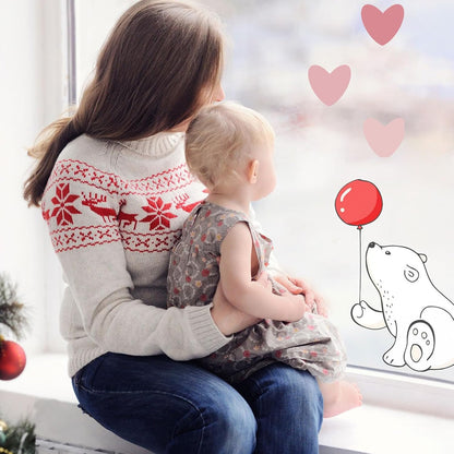 48 Pink Heart Wall Stickers Art Decals for Kids Baby Bedroom Décor