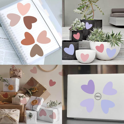 48 Pink Heart Wall Stickers Art Decals for Kids Baby Bedroom Décor