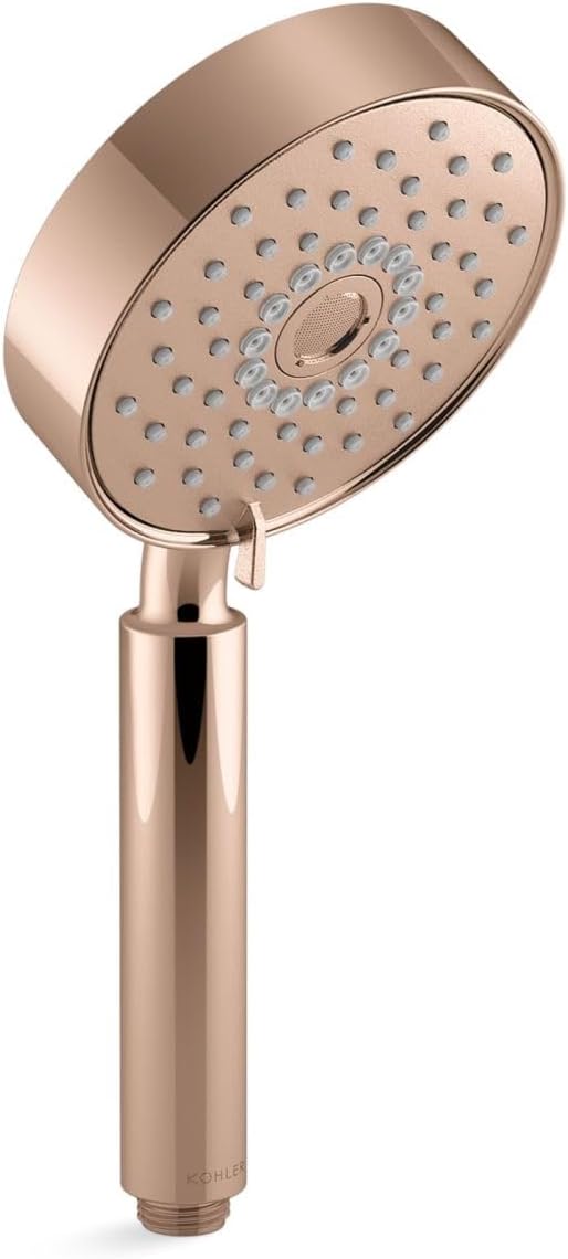 22166-RGD Purist Four-Function Handshower, Handheld Showerhead with 3 Spray Settings, 2.5 GPM, Vibrant Rose Gold