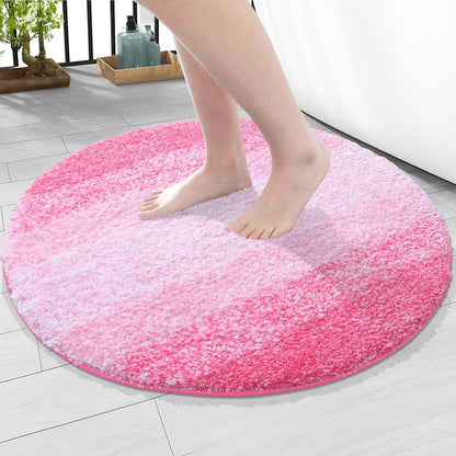 Microfiber Bathroom Rugs, Shaggy Soft and Absorbent Bath Rug, 24x24