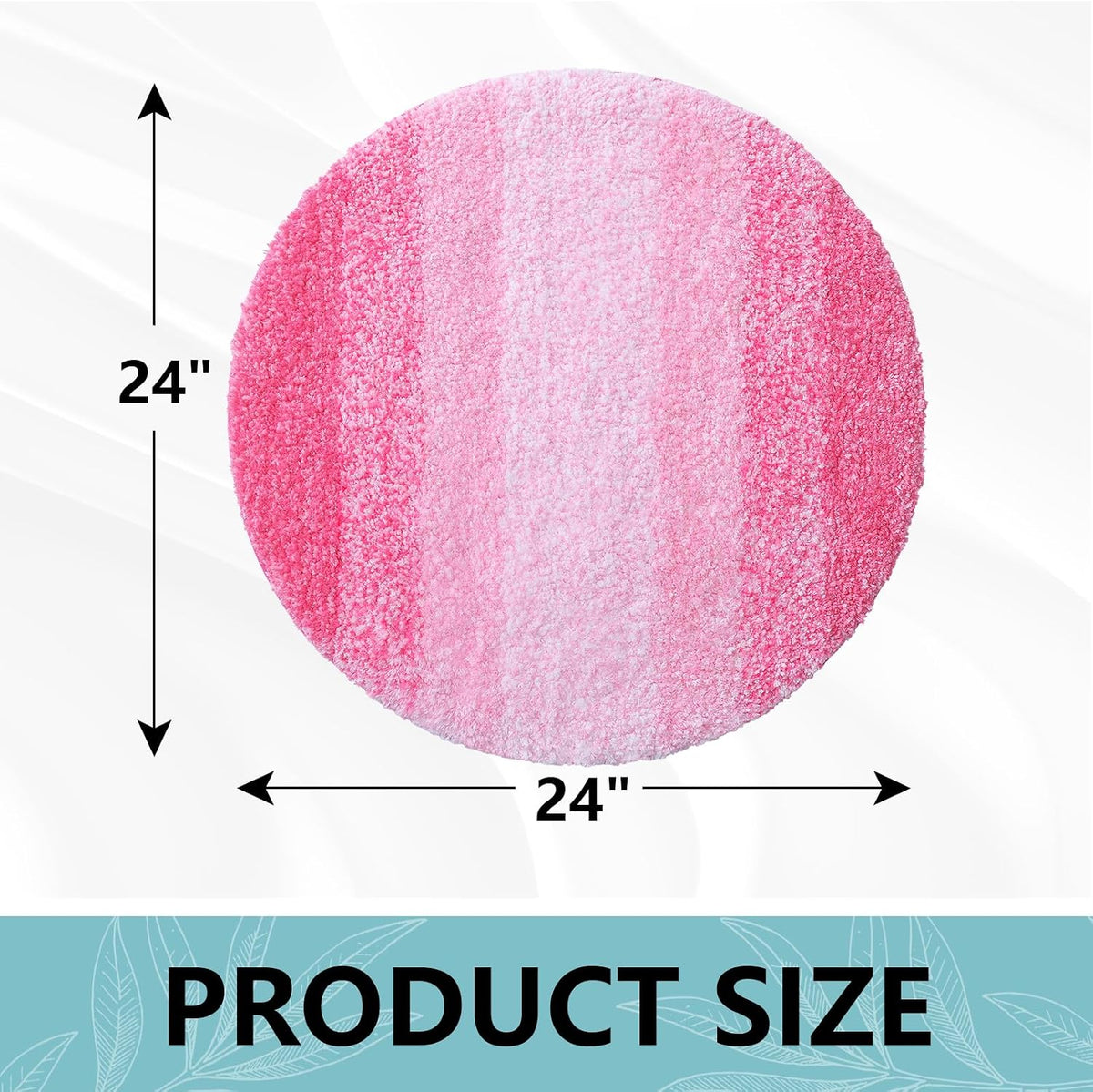 Microfiber Bathroom Rugs, Shaggy Soft and Absorbent Bath Rug, 24x24