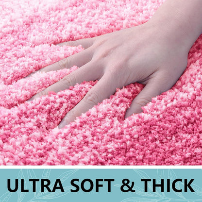 Microfiber Bathroom Rugs, Shaggy Soft and Absorbent Bath Rug, 24x24