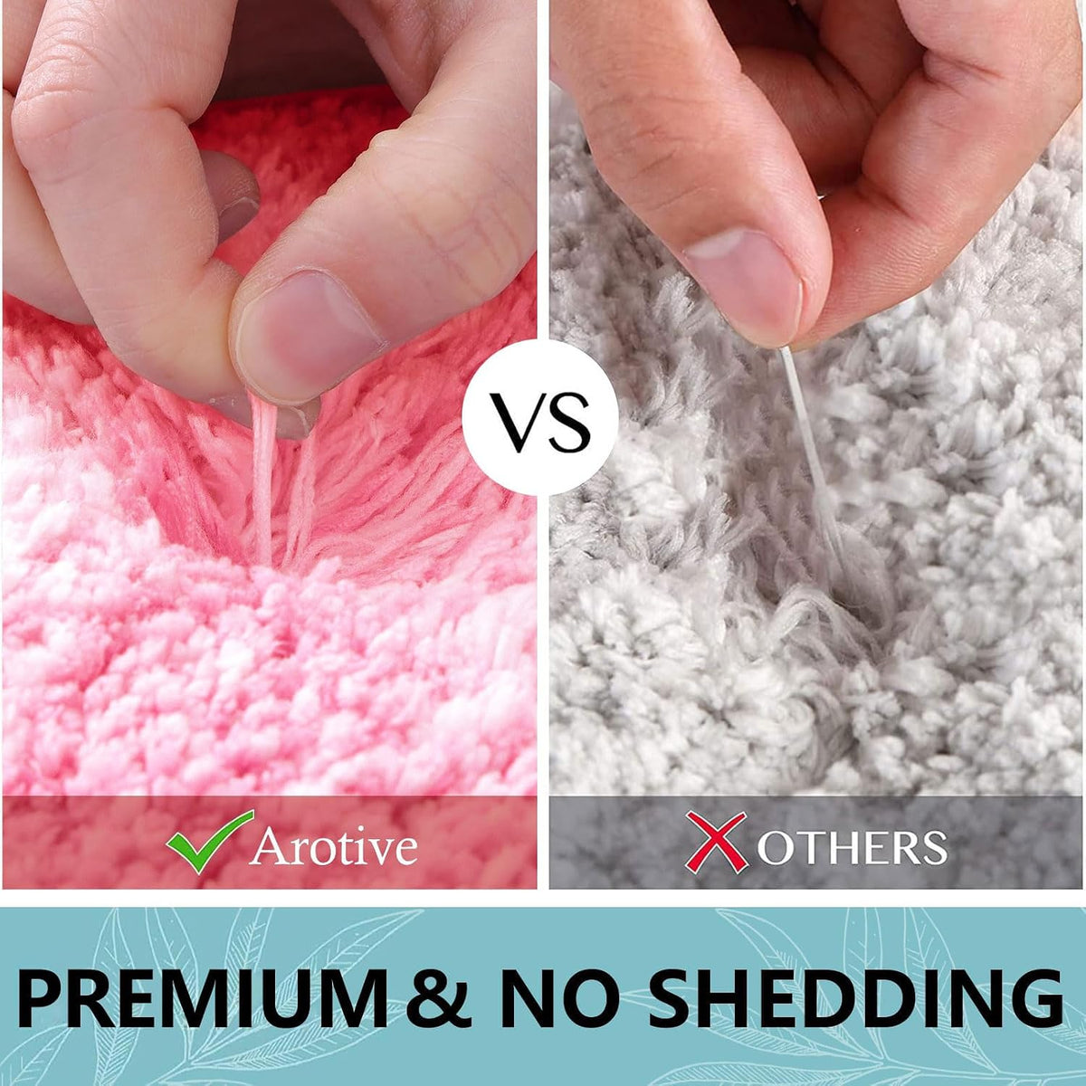 Microfiber Bathroom Rugs, Shaggy Soft and Absorbent Bath Rug, 24x24
