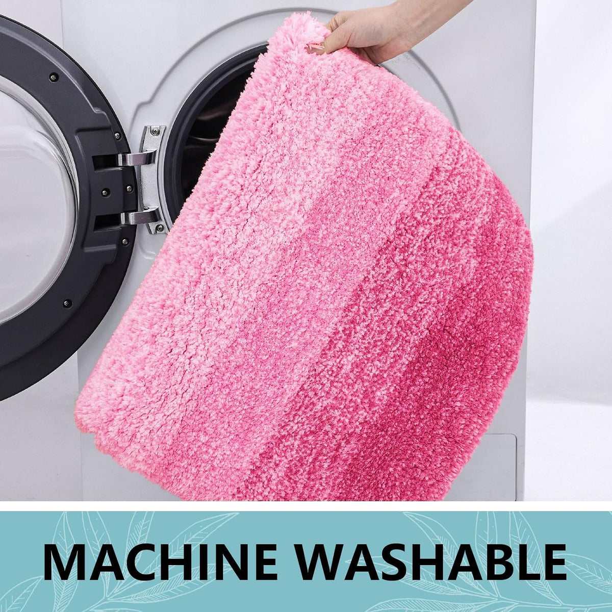 Microfiber Bathroom Rugs, Shaggy Soft and Absorbent Bath Rug, 24x24