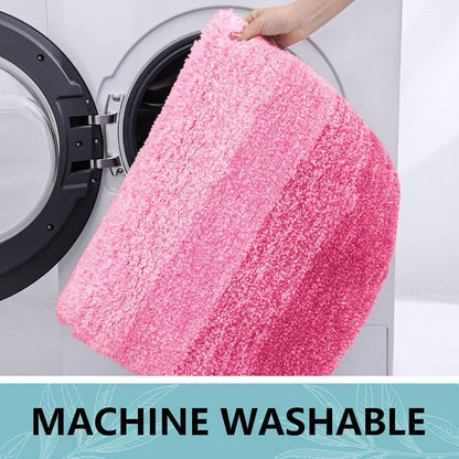Microfiber Bathroom Rugs, Shaggy Soft and Absorbent Bath Rug, 24x24