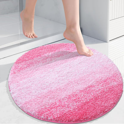 Microfiber Bathroom Rugs, Shaggy Soft and Absorbent Bath Rug, 24x24