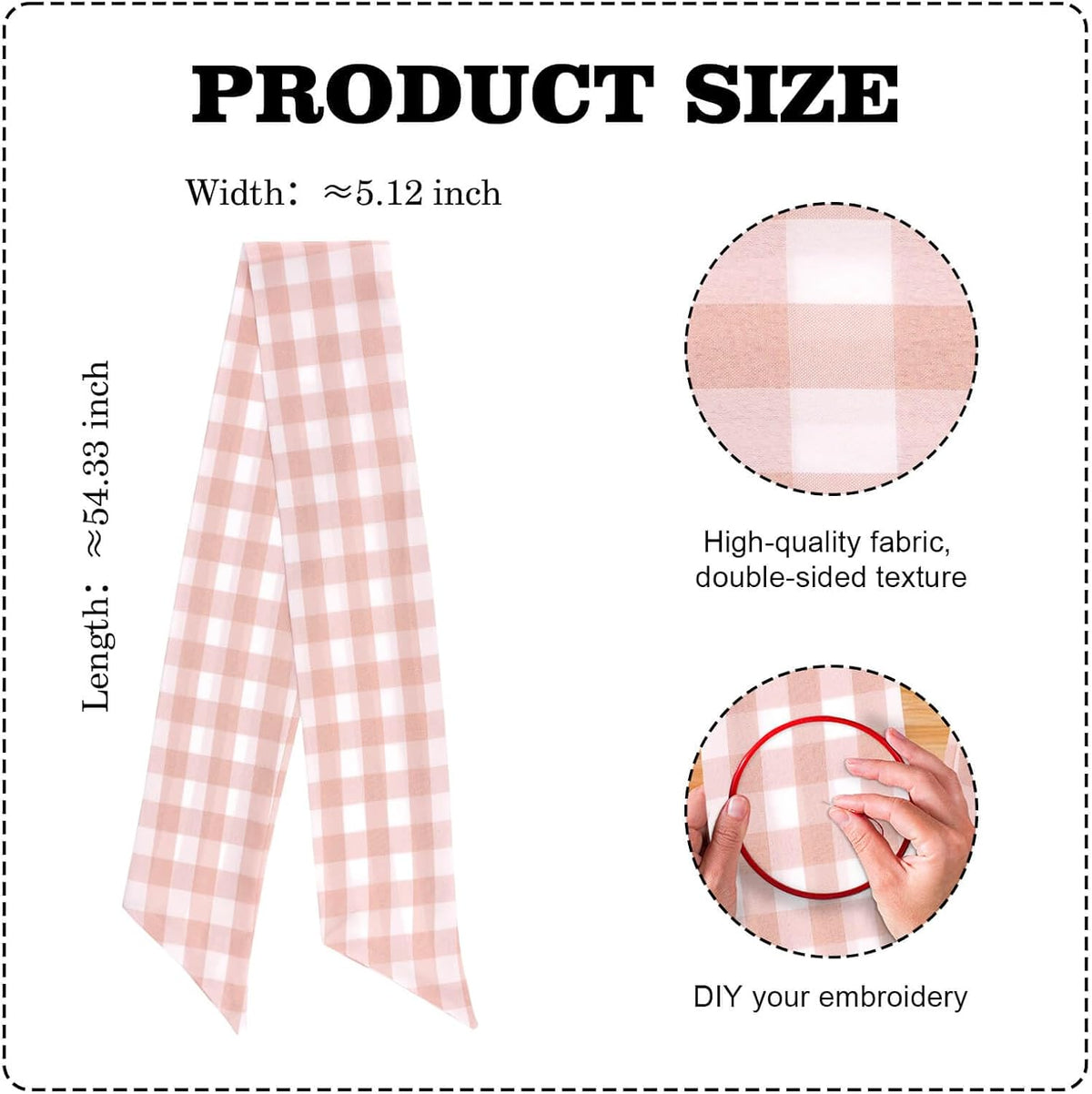 Peach Gingham Wreath Sash for Front Door, Spring Easter Baby Shower Buffalo Check Plaid Ribbon Bow, 5.12" x 54" Farmhouse Wedding Home Decor