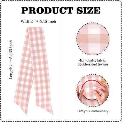 Peach Gingham Wreath Sash for Front Door, Spring Easter Baby Shower Buffalo Check Plaid Ribbon Bow, 5.12" x 54" Farmhouse Wedding Home Decor