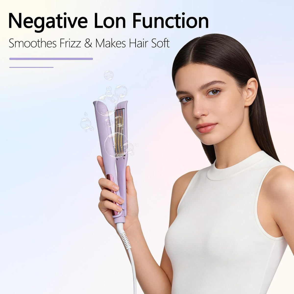 2 in 1 Straightener and Curler – 1 Inch Hair Straightener Iron & Ceramic Flat Iron, Professional Styling Tools for Less Frizz, Shine & Smooth(Pink)