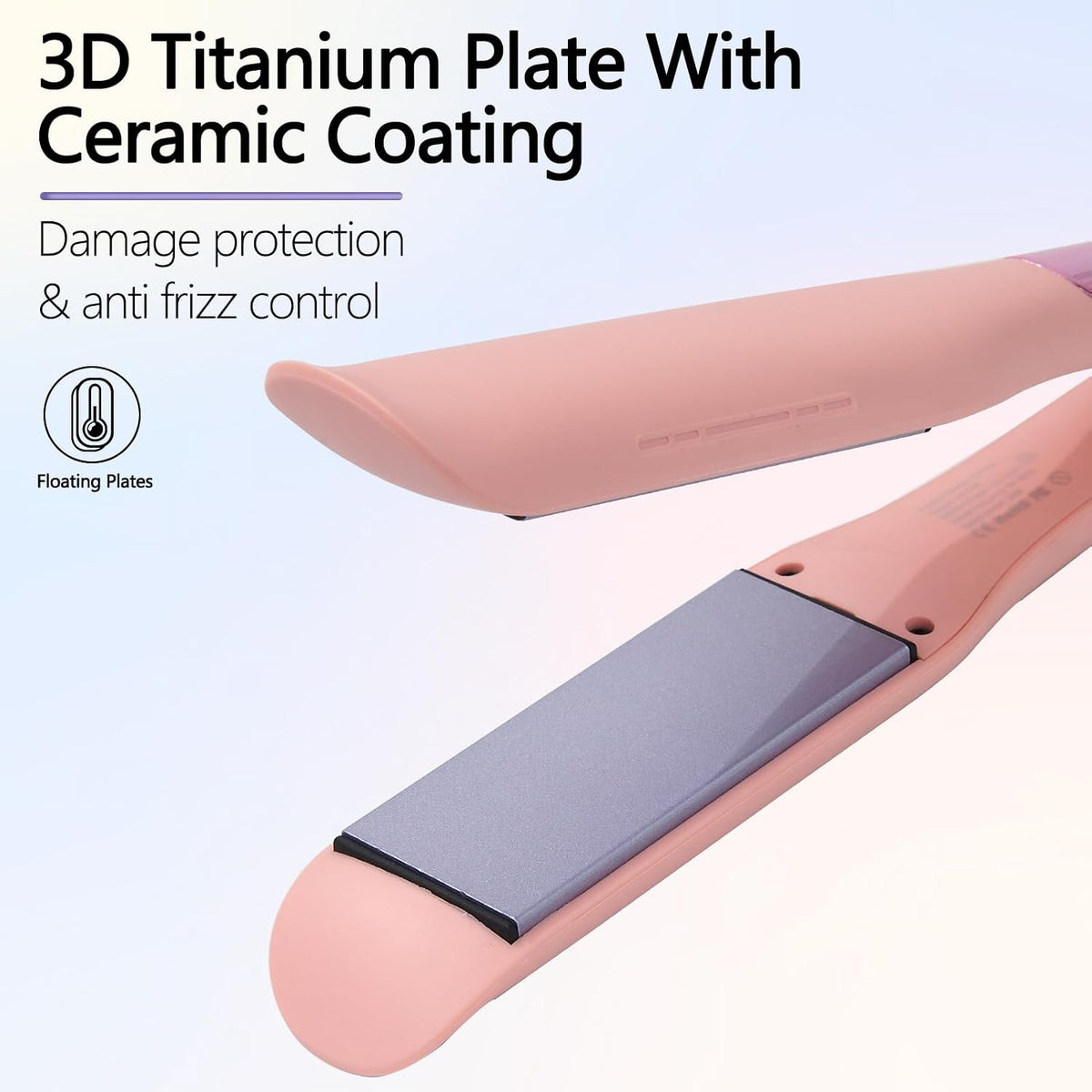 2 in 1 Straightener and Curler – 1 Inch Hair Straightener Iron & Ceramic Flat Iron, Professional Styling Tools for Less Frizz, Shine & Smooth(Pink)