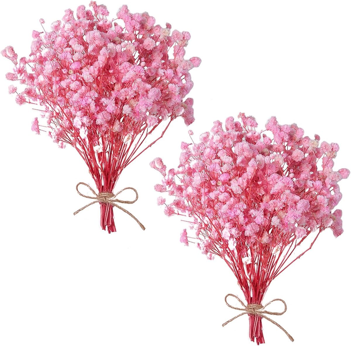 2000+ Pure Pink 6"-7.8" Portable Dried Baby's Breath Bouquet