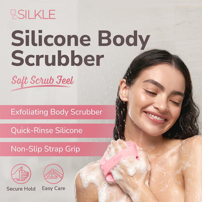 Silicone Body Scrubber Exfoliator, Shower Scrubber & Silicone Loofah
