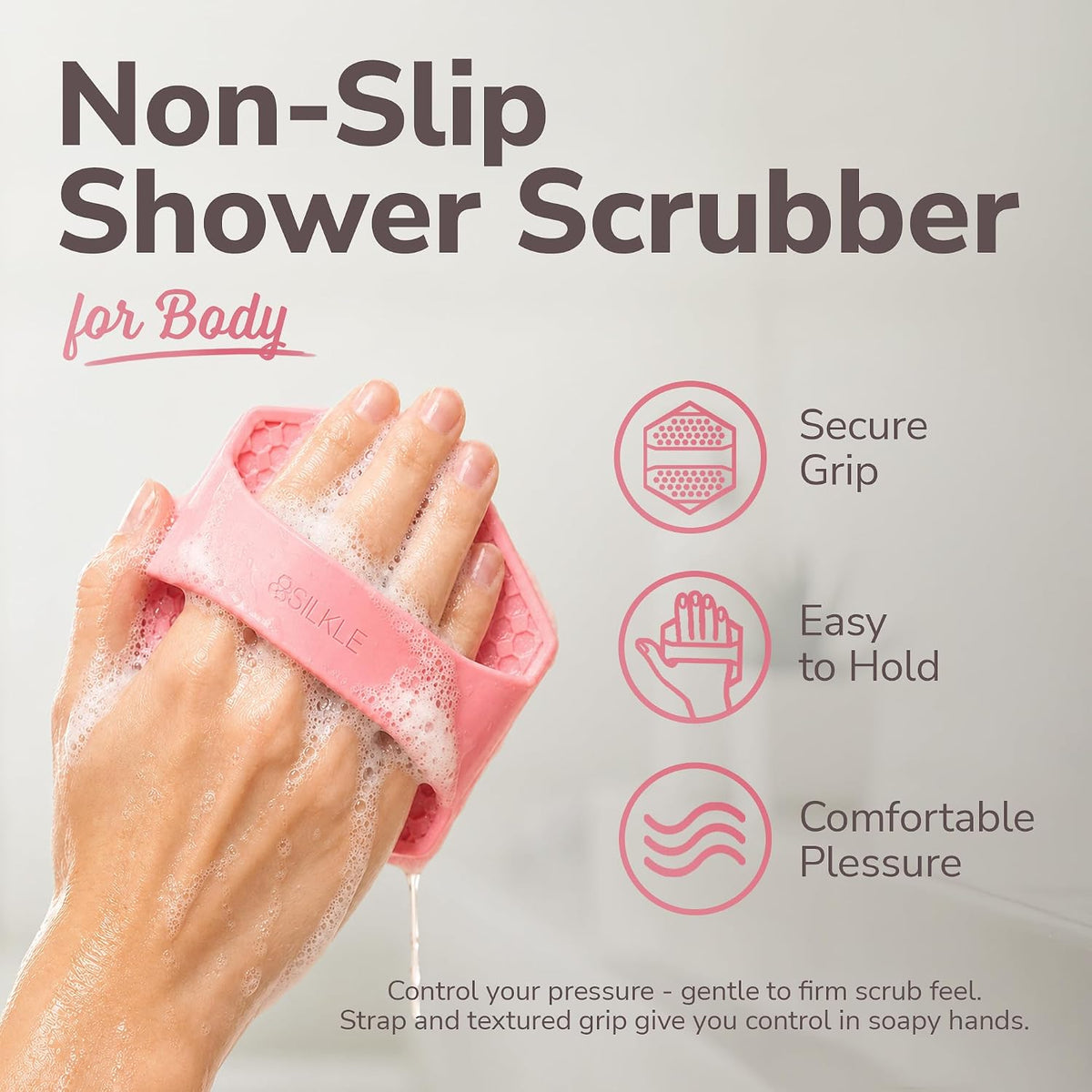 Silicone Body Scrubber Exfoliator, Shower Scrubber & Silicone Loofah