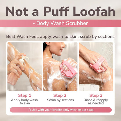 Silicone Body Scrubber Exfoliator, Shower Scrubber & Silicone Loofah