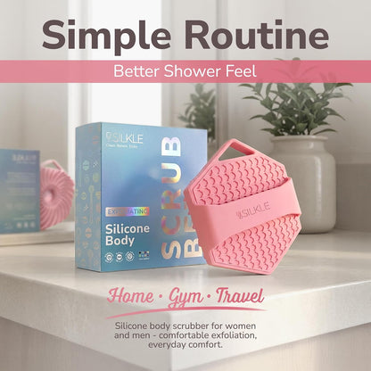 Silicone Body Scrubber Exfoliator, Shower Scrubber & Silicone Loofah