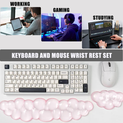 Gel Keyboard and Mouse Wrist Rest, Cloud Wrist Pad for Computer Keyboard