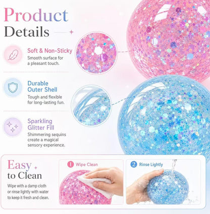 Squishy Stress Balls 2 Pcs Coconut Oil Non-Sticky Slow Rising Squeeze Ball.