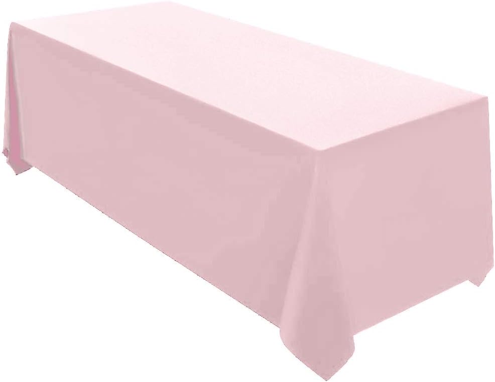 90x132 Inch Pink Tablecloth for 6-8 Foot Rectangle Tables