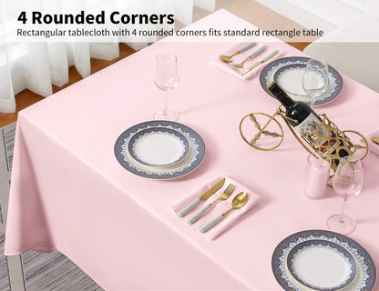 90x132 Inch Pink Tablecloth for 6-8 Foot Rectangle Tables