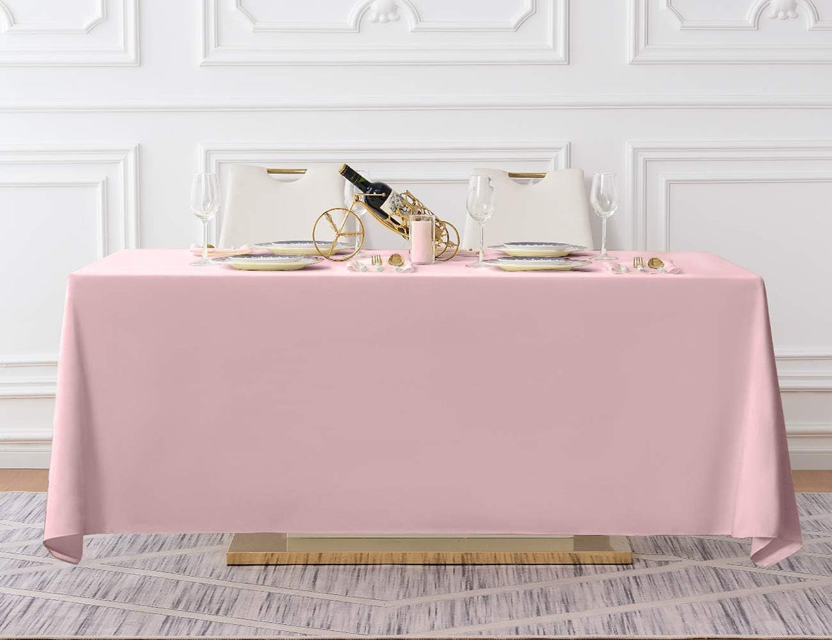 90x132 Inch Pink Tablecloth for 6-8 Foot Rectangle Tables