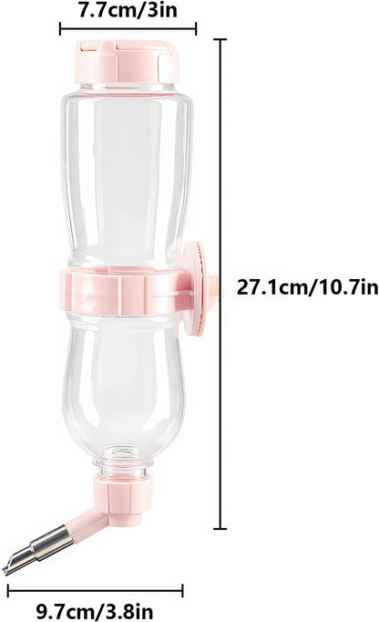 Pink 17oz/500ml No Drip Guinea Pig & Rabbit Water Bottle