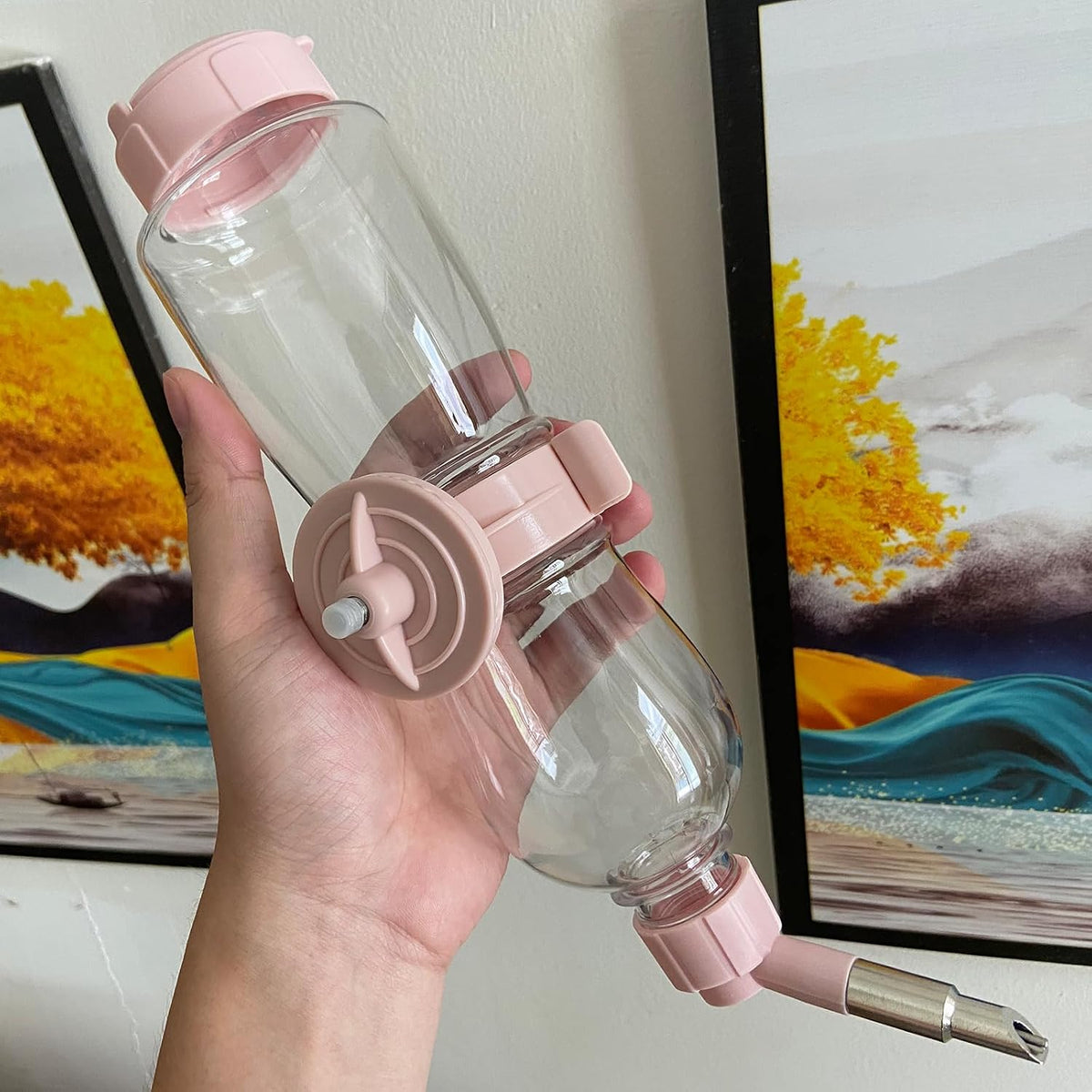 Pink 17oz/500ml No Drip Guinea Pig & Rabbit Water Bottle
