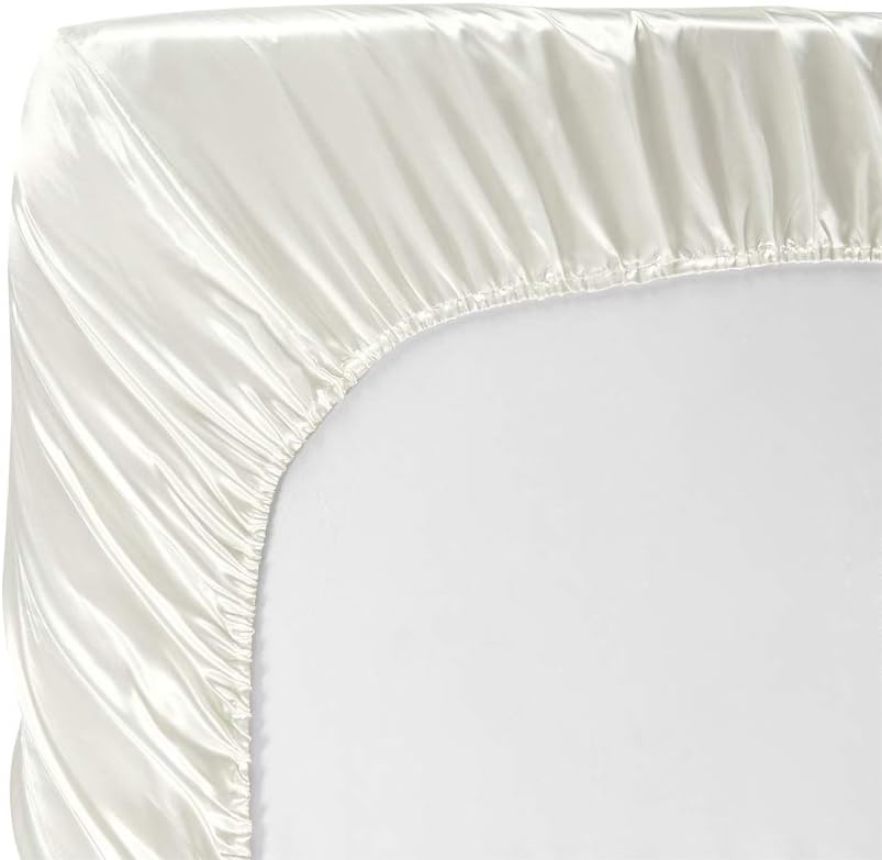 Queen Size 4-Piece Sheet Set 12 Momme Flawless Smooth Mulberry Silk Bed Sheets Set Fits 19-22" Deep Pocket (Solid, Peach)