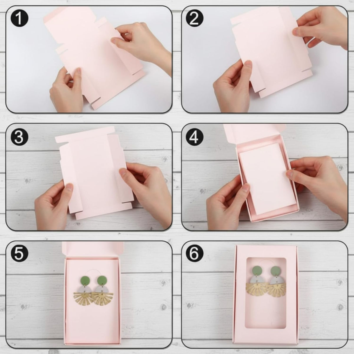 30 Pack Jewelry Gift Boxes Set with Clear Window, Pink