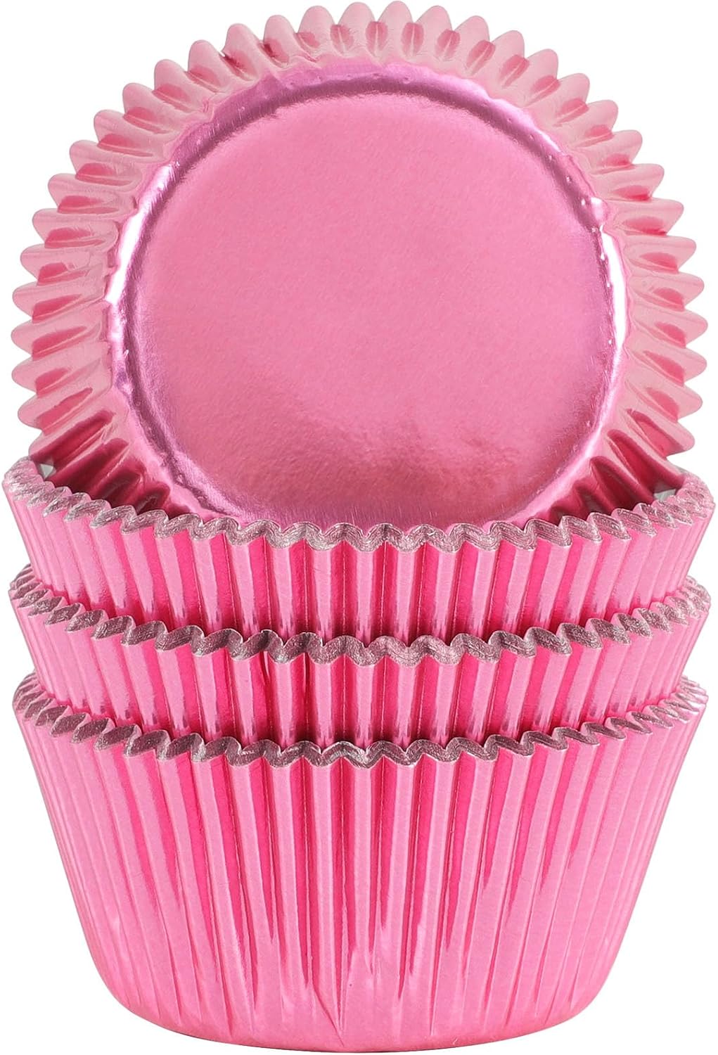 Standard Pink Foil Cupcake Liners Wrappers Baking Cups 100-Count