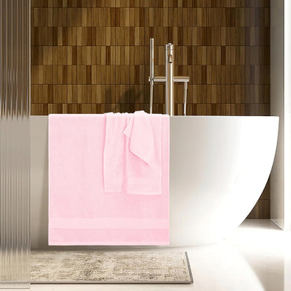 8 Piece Towel Set 100% Ring Spun Cotton, 2 Bath Towels 27x54, 2 Hand Towels 16x28 and 4 Washcloths 13x13 - Ultra Soft Highly Absorbent Machine Washable Hotel Spa Quality - Pink