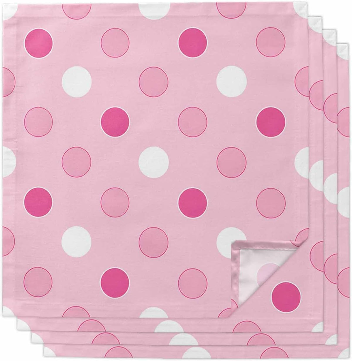 Pastel Pink Polka Dots Cloth Napkins Set of 4 Modern Minimalist Geometric Circles Spots Napkins Cloth Washable Reusable Soft Napkin for Birthday Party Wedding Dining Table Decorations 20x20 Inch