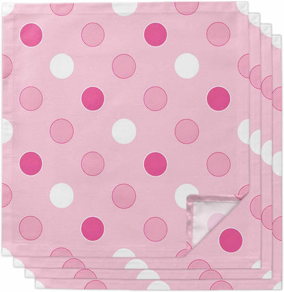 Pastel Pink Polka Dots Cloth Napkins Set of 4 Modern Minimalist Geometric Circles Spots Napkins Cloth Washable Reusable Soft Napkin for Birthday Party Wedding Dining Table Decorations 20x20 Inch
