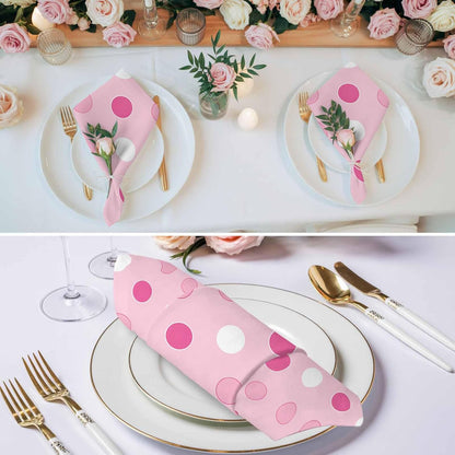 Pastel Pink Polka Dots Cloth Napkins Set of 4 Modern Minimalist Geometric Circles Spots Napkins Cloth Washable Reusable Soft Napkin for Birthday Party Wedding Dining Table Decorations 20x20 Inch