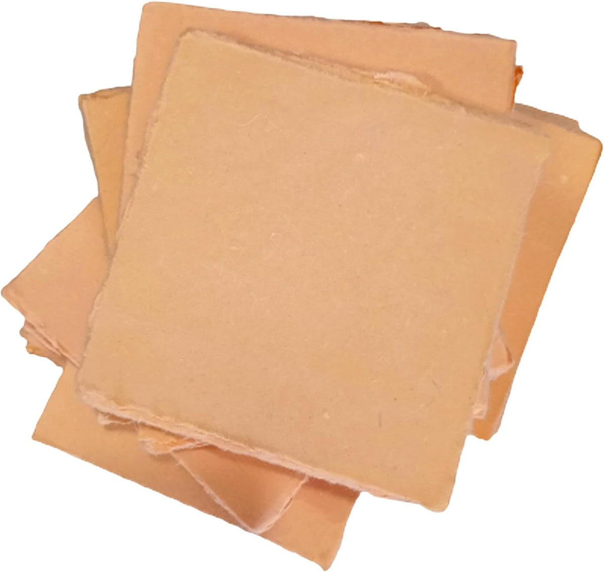 ® Handmade Cotton Paper Square Card Stock for Envelope Making, Calligraphy, Wedding Invitation, Menu Cards, Drawing, Watercolor, Origami (Pack of-50-Peach) (7x7 Inch)