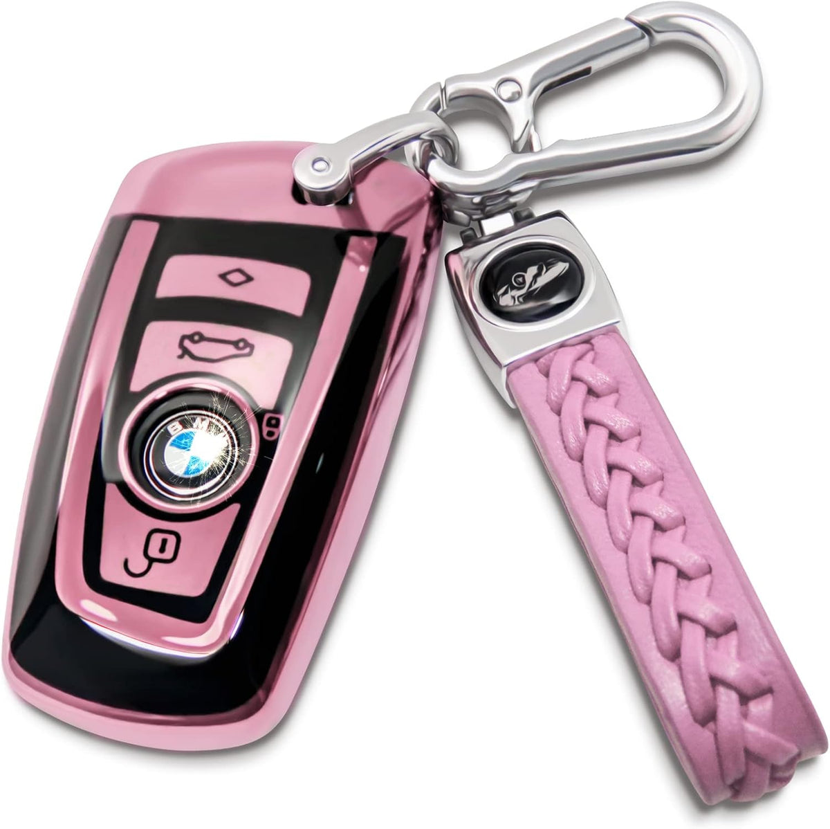 Creativity For BMW X5 Key cover and Key chain accessories (Pink set)