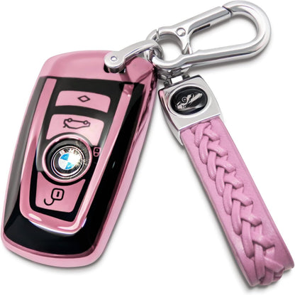 Creativity For BMW X5 Key cover and Key chain accessories (Pink set)