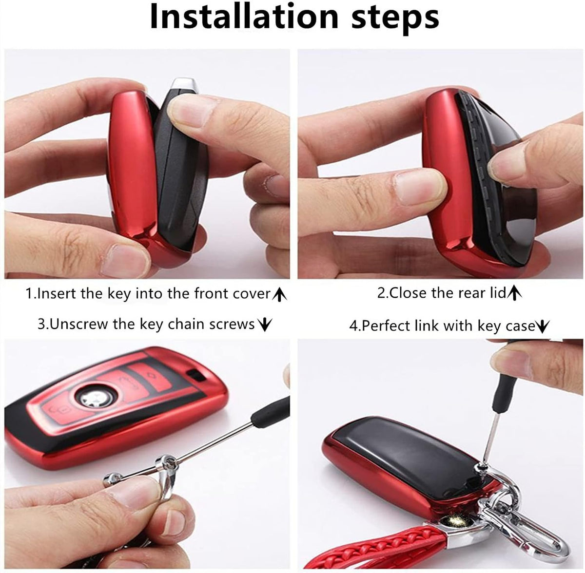 Creativity For BMW X5 Key cover and Key chain accessories (Pink set)