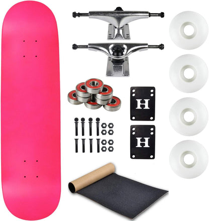 Moose Complete Skateboard Neon Pink 8.25" with Silver Trucks and White Wheels
