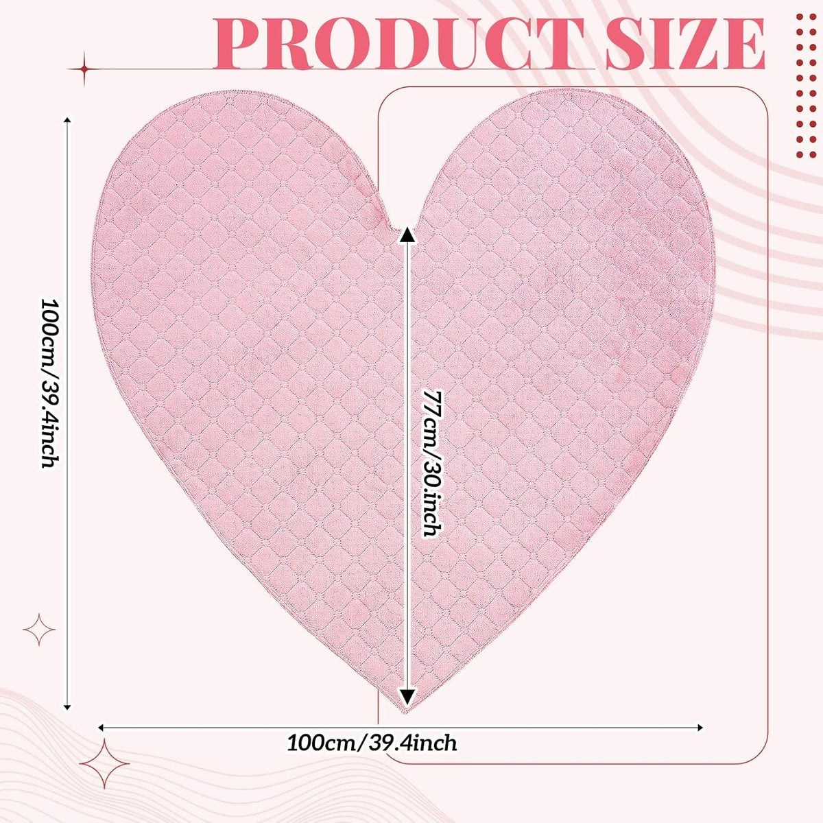 Waterproof Towel for Bed Couch Sofa 39 x 39 Inches Reusable Stainproof Heart Throw Blankets Cat Dog Leakproof Mat Incontinence Mattrass Protector Small Bed Sheets for Adult Couples(Pink)